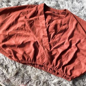 Burnt orange kimono crop top